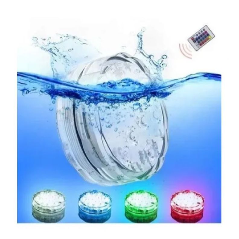 Luz Led Piscina Sumergibles Led Control Remoto-1