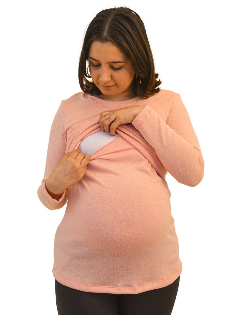 Polera Maternal y Lactancia Damasco-2