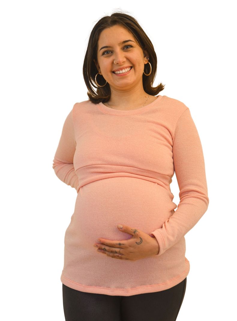 Polera Maternal y Lactancia Damasco-0