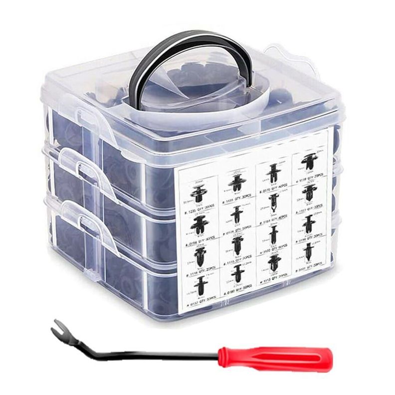 Kit 650 Clip Broche Retencion Plastico Auto Lata Tapabarro-2