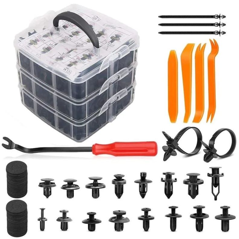 Kit 650 Clip Broche Retencion Plastico Auto Lata Tapabarro-0