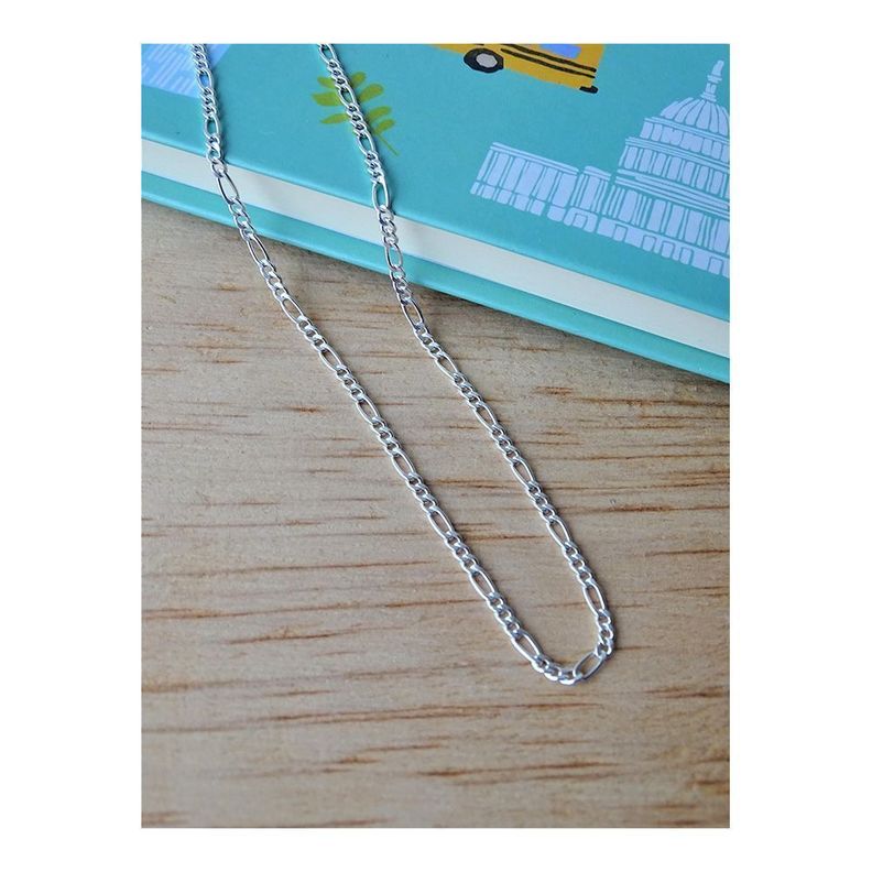 Cadena De Plata De Hombre Modelo Fígaro 60 cm - MABELITA-1