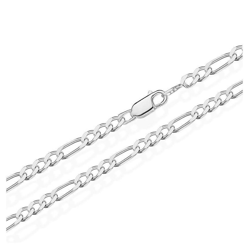 Cadena De Plata De Hombre Modelo Fígaro 60 cm - MABELITA-0
