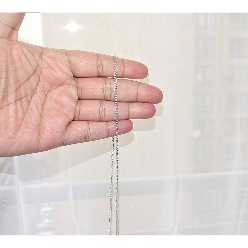 Cadena De Plata De Hombre Modelo Fígaro 60 cm - MABELITA-2