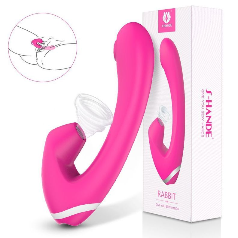Rabbit Vibrador Dual Succionador Dildo Femenino Clitoris-5