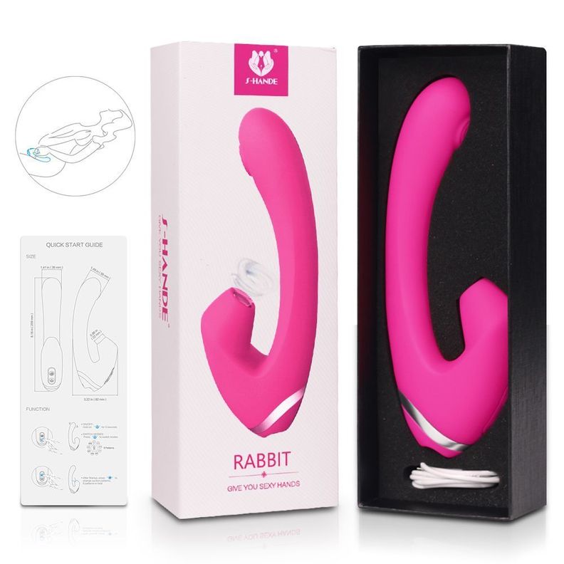 Rabbit Vibrador Dual Succionador Dildo Femenino Clitoris-2