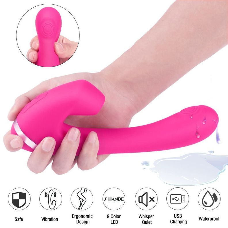 Rabbit Vibrador Dual Succionador Dildo Femenino Clitoris-6