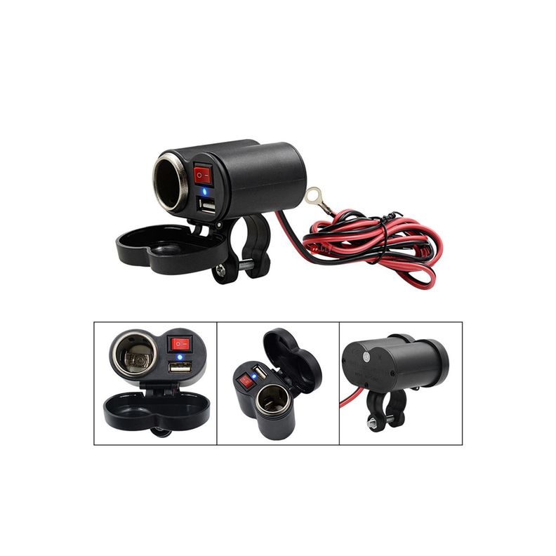 Cargador Usb Y Encendedor Para Motos Conexión 12v - PuntoStore-2