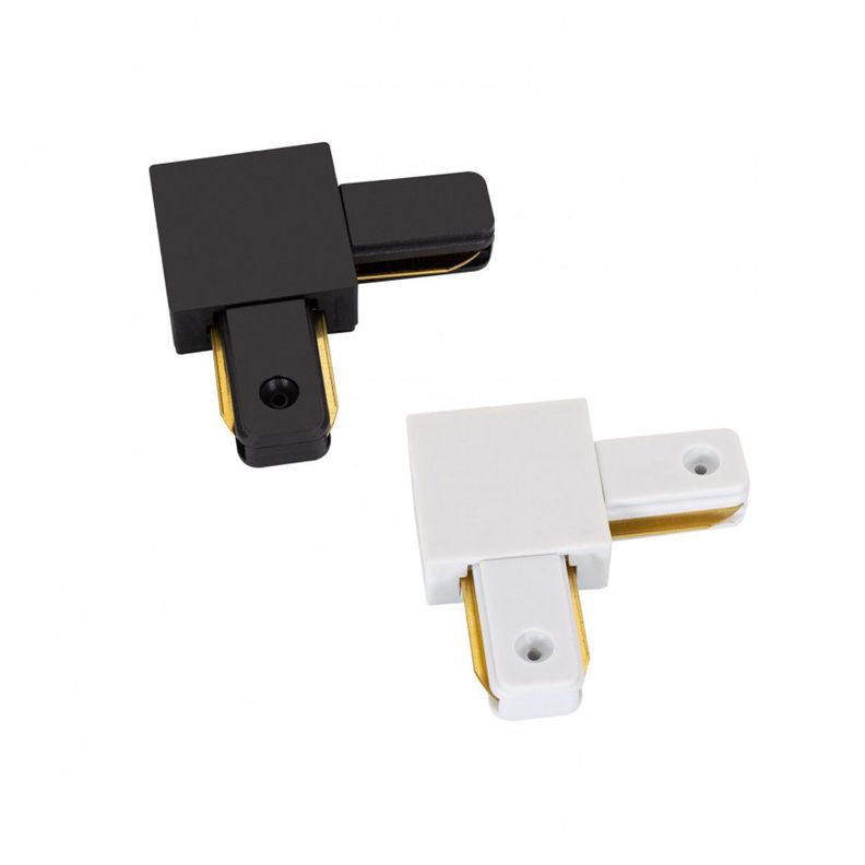Pack 5 Conectores Para Carril Monofásico De Iluminación LED "L" Negro-3