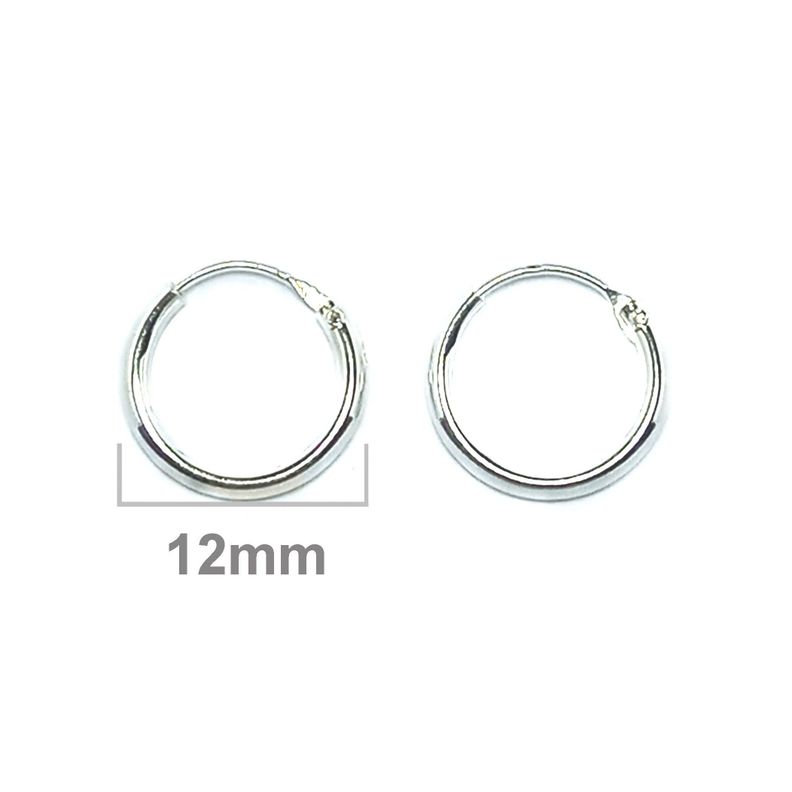 Aros Argolla 12mm Plata Fina 925-1