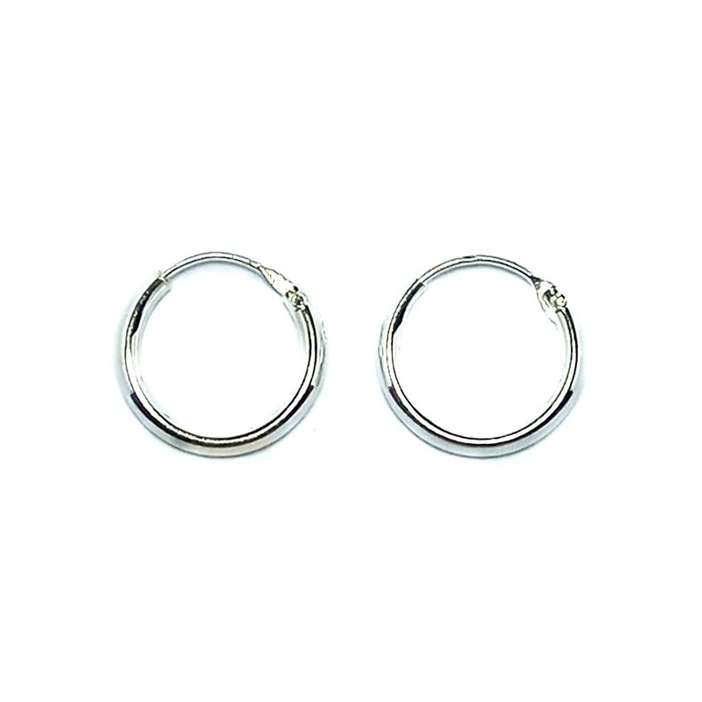 Aros Argolla 12mm Plata Fina 925-0