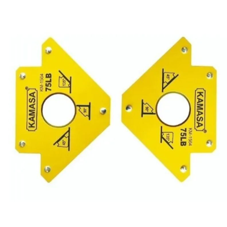 Pack 2 Escuadras Magneticas 75 Lbs 5 Pulgadas Km-0