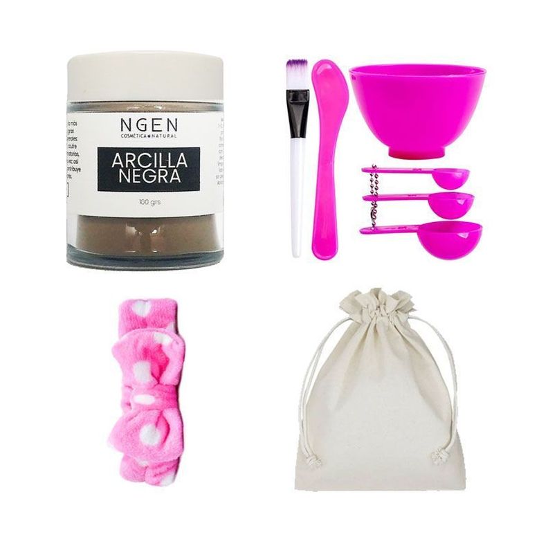 Set Mascarilla Arcilla Negra + Bowl + Cintillo + Saquito-0