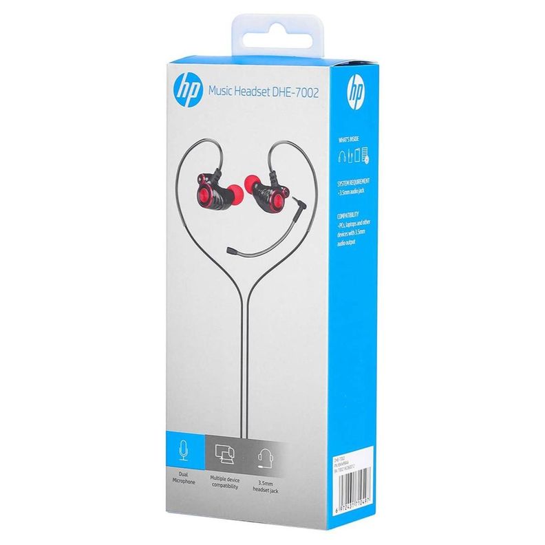 Audifono Gamer InEar Jack 3.5 Rojo DHE-7002 HP-1