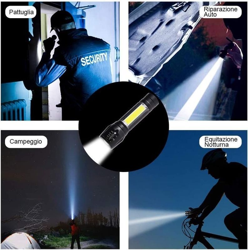 Linterna Tactica Recargable De Larga Distancia Led-4