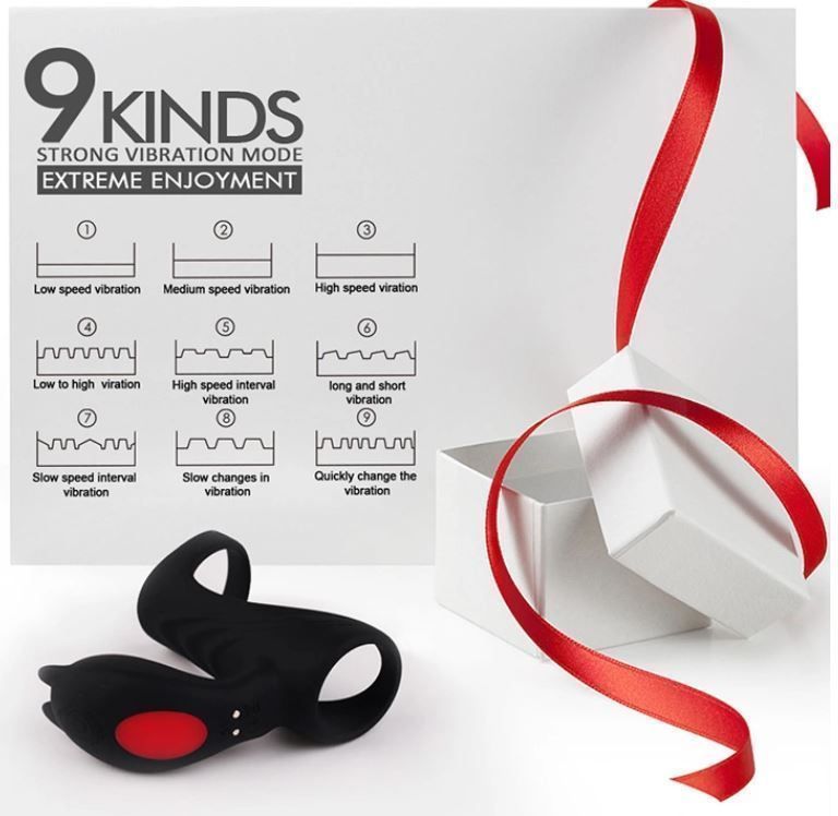 HiFUN Anillo Para El Pene Con Vibrador Estimulador Clítoris-3
