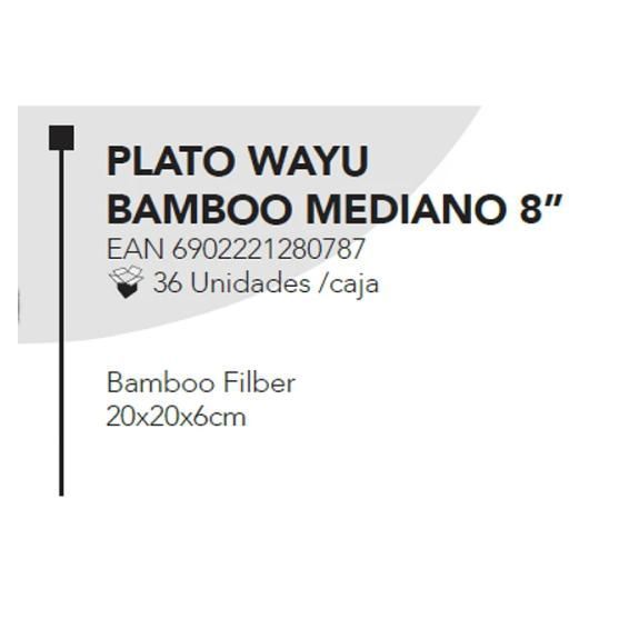 Plato Wayu Bamboo Mediano 8''-2