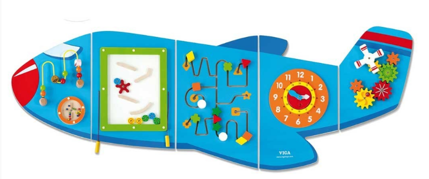 Juego Pared Madera Diseño Avión-0