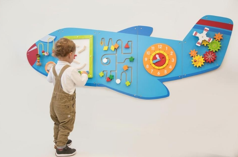 Juego Pared Madera Diseño Avión-1