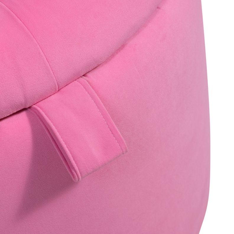 Pouf Zoe con Baúl Rosado Felpa 60x60x50 cm de Máxima Design -5