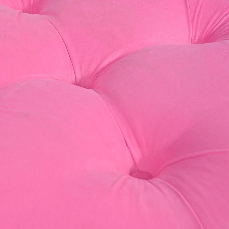 Pouf Zoe con Baúl Rosado Felpa 60x60x50 cm de Máxima Design -4