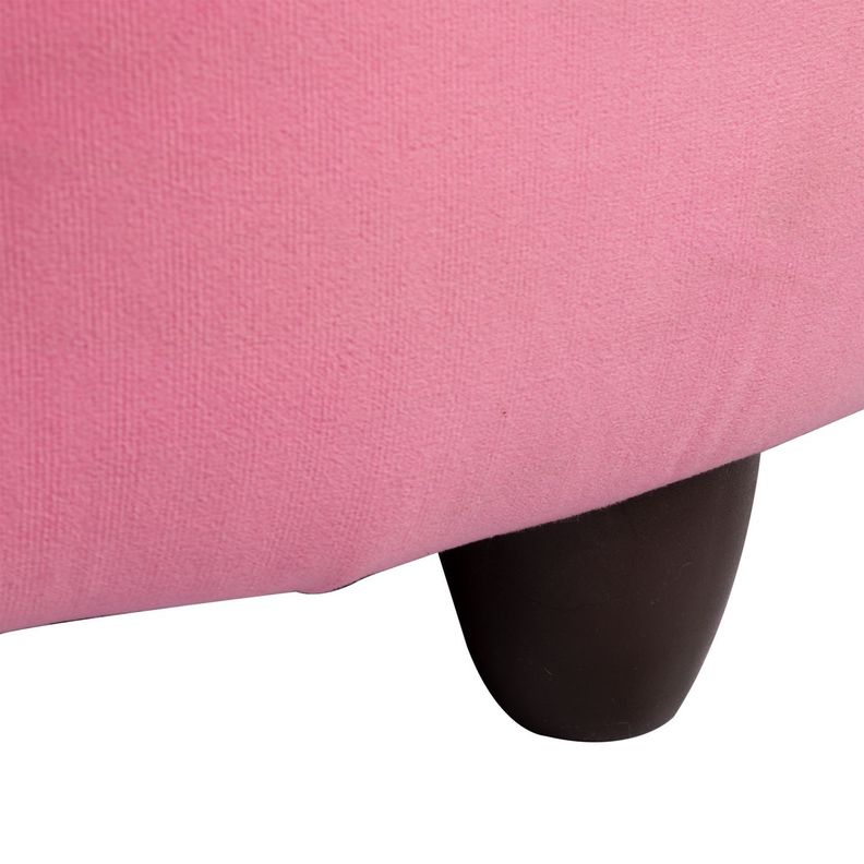Pouf Zoe con Baúl Rosado Felpa 60x60x50 cm de Máxima Design -3