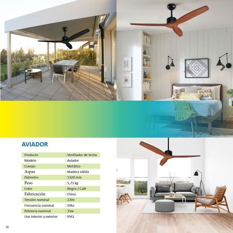 Ventilador de Techo Aviador café-3