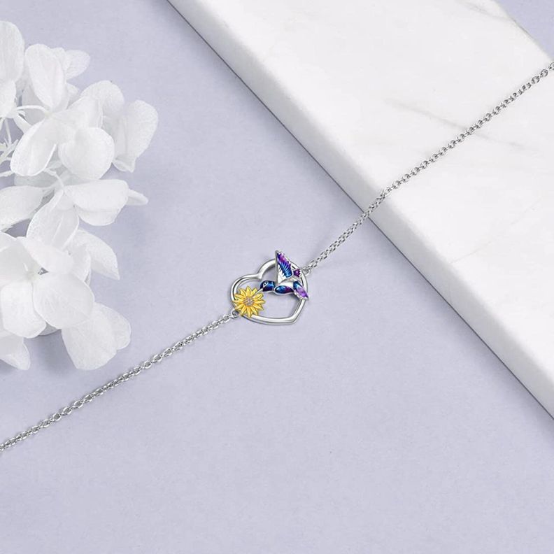 Pulsera Colibrí Girasol Plata 925-2