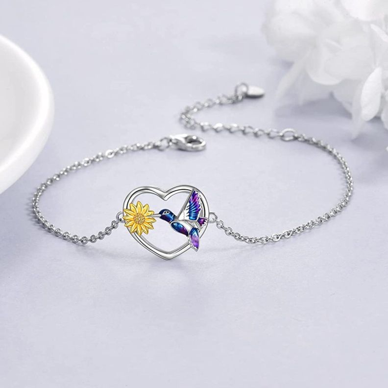 Pulsera Colibrí Girasol Plata 925-1