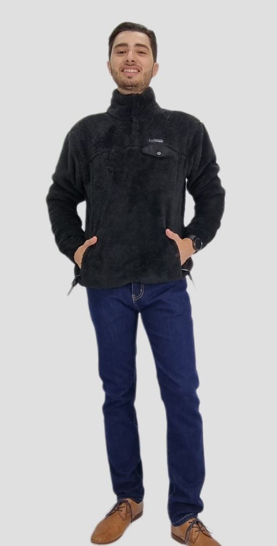 Poleron sherpa broches negro-0