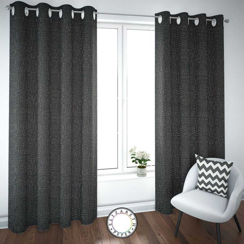 SET DE CORTINAS HOGAR 2 PAÑOS DE 140 X 220 CM NEGRO-0