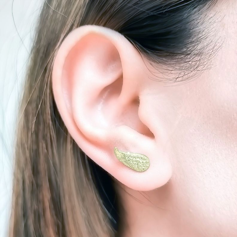 Aros Alas Enchapado Oro 18K-2