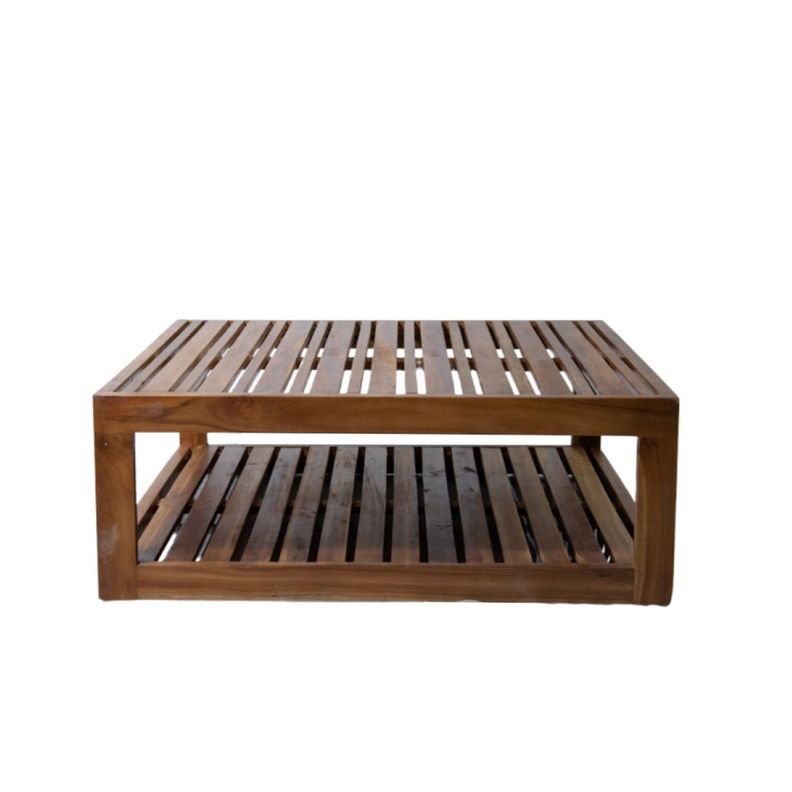 Mesa De Centro Madera De Teca 96 x 96 x 36 cm-0