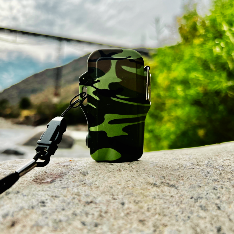 Encendedor Eléctrico Plasma Outdoor • Impermeable • Recargable • Army-7