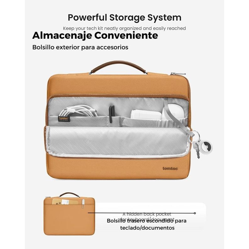 Tomtoc Maletín A14 para Notebook/Macbook Pro hasta 14" - Naranja-2