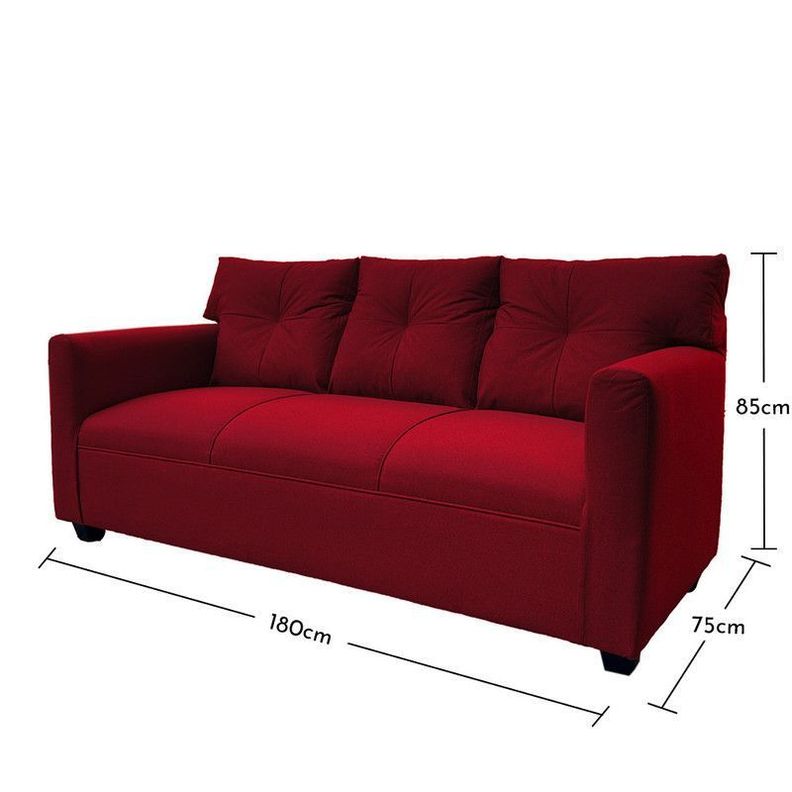 Juego Living Mateo Chenille Rojo Pata Plastica 3C.1C.1C-7