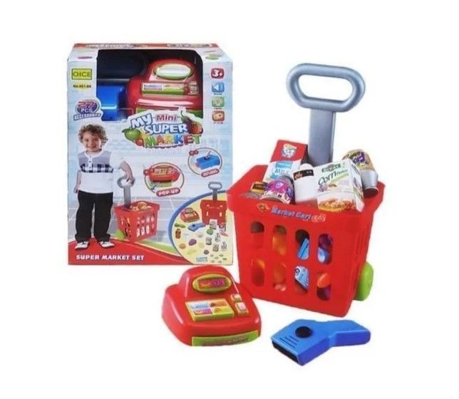 Mini Carrito Supermercado Niños Caja Registradora Sonido-0