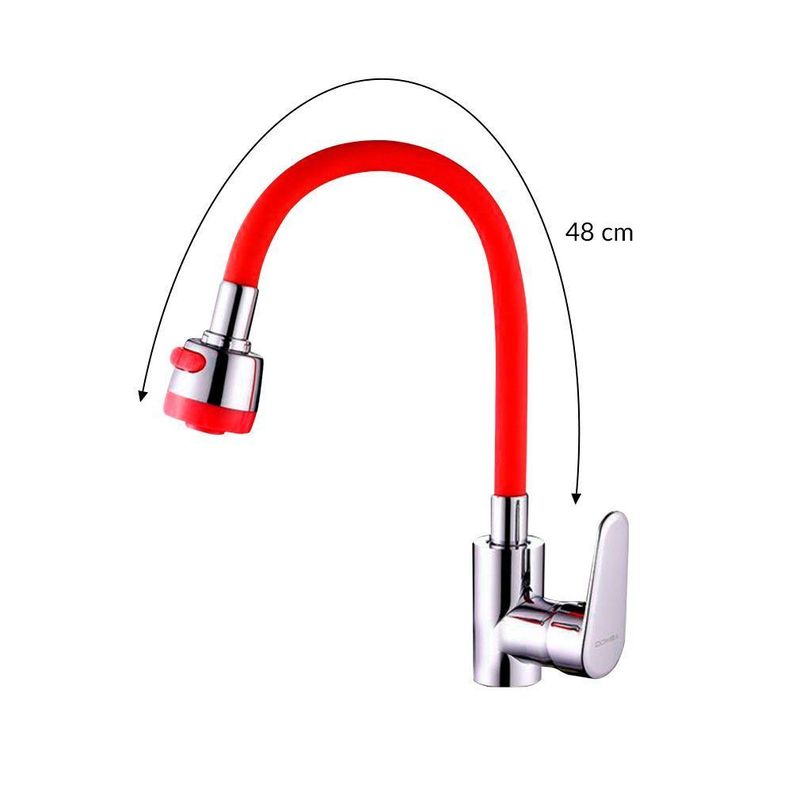 Manguera Flexible Lavaplatos Cocina Llave Rojo-1