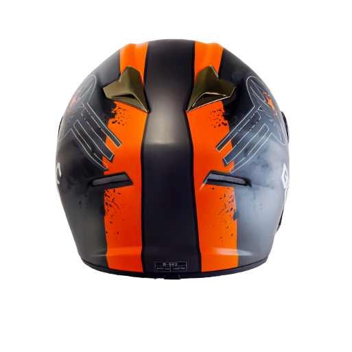 CASCO MOTO FULL FACE NEGRO/NARANJO BEON-4