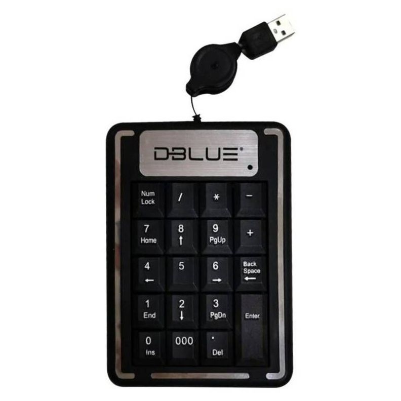 TECLADO NUMERICO USB RETRACTIL DBLUE DBK9A Negro