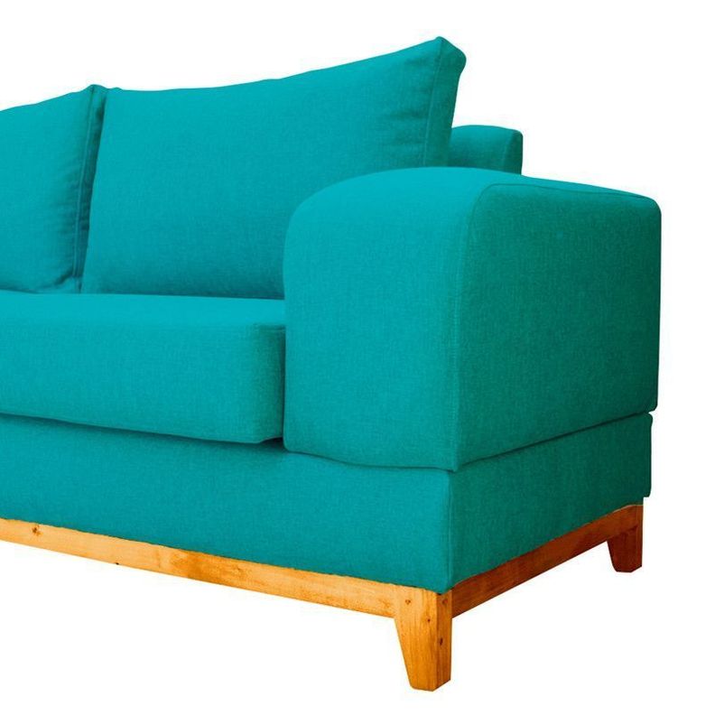 Sofá Basalto Chenille Tipo Lino Turquesa 3 Cuerpos-3