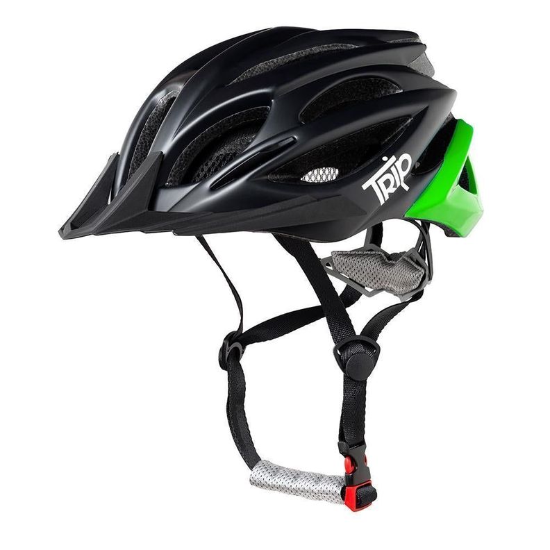 Casco Bicicleta Mtb Trip Black Green Verde M