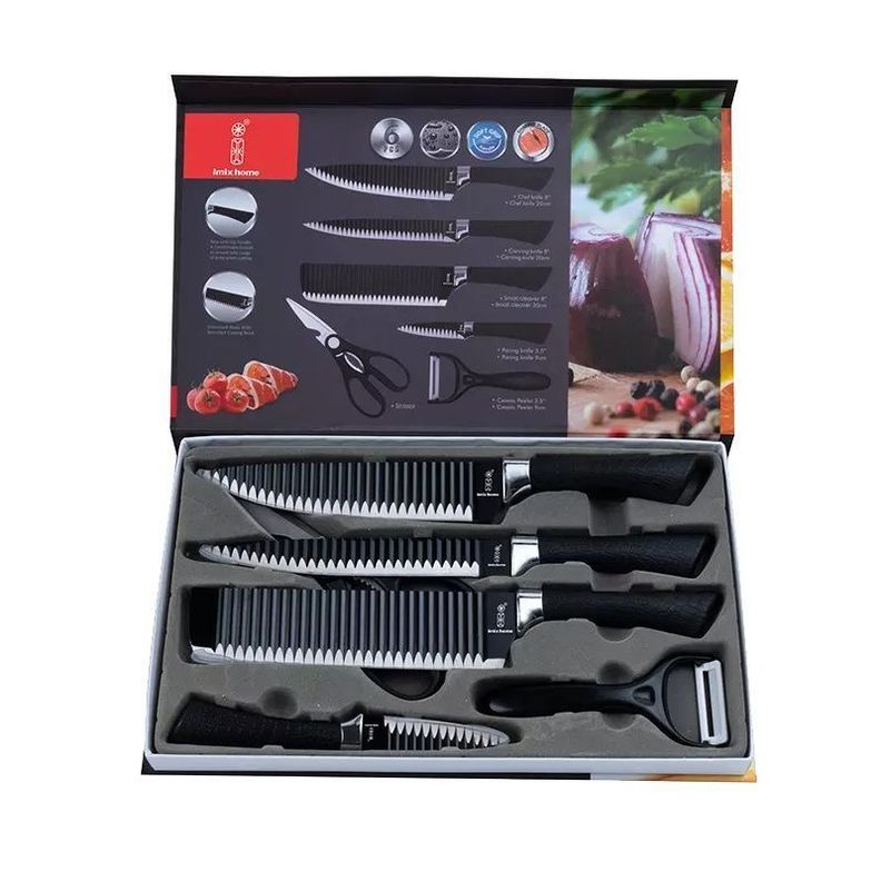Set De 4 Cuchillos + Pelador + Tijera - Juego De Cuchillos-1