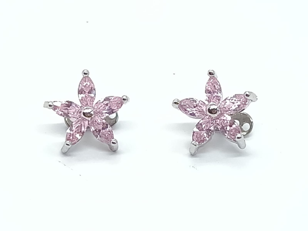 Piercing Ancla Dermica Rosca Piel Acero Flor Zirconia Punk-0