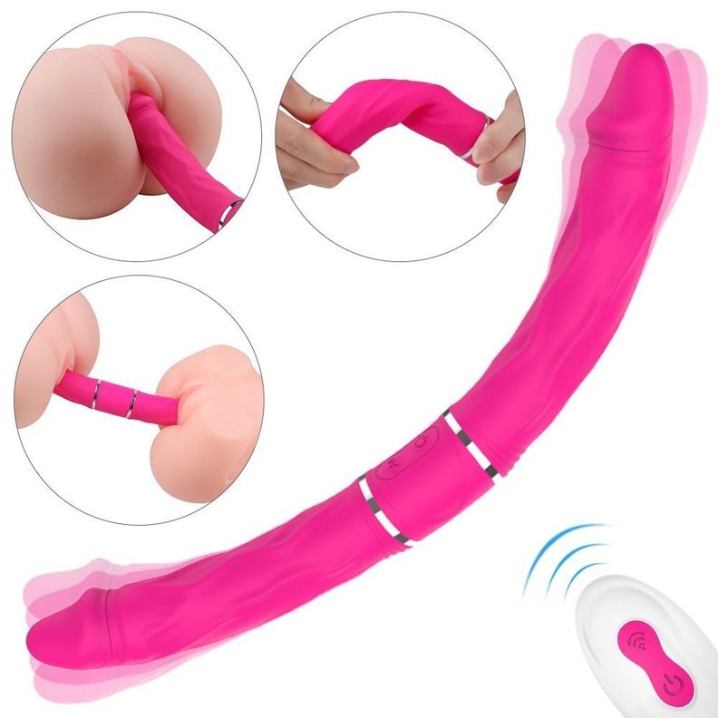 Cici Dildo Doble Vibrador Largo 35cm Control Remoto-5