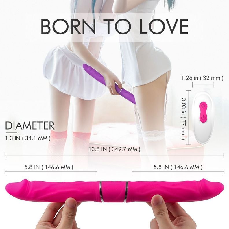 Cici Dildo Doble Vibrador Largo 35cm Control Remoto-1