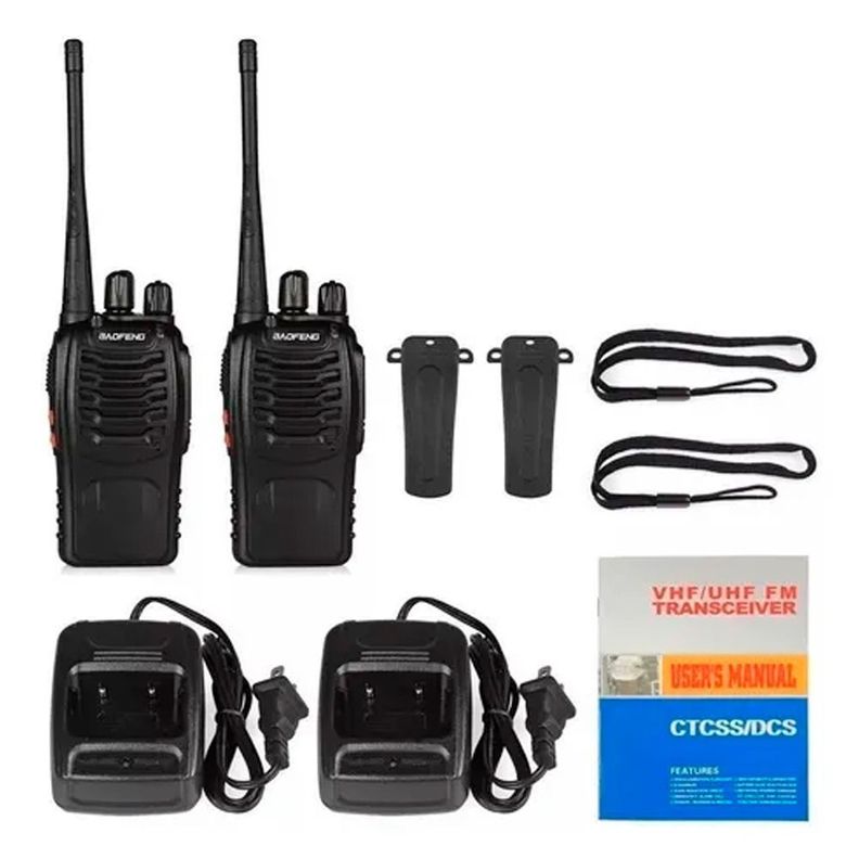 Pack 2 Radio Walkie Talkie Baofeng 888s Con Manos Libres-1