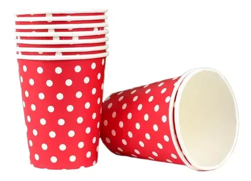 X20 Set Vajilla Cumpleaños Desechables Platos Vaso Rojo -4