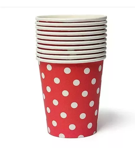 X20 Set Vajilla Cumpleaños Desechables Platos Vaso Rojo -1