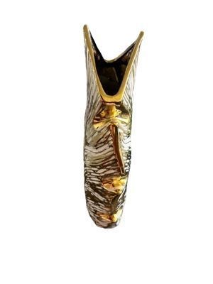 Jarrón Nórdico Dorado Florero Decorativo Ceramica Hogar-2